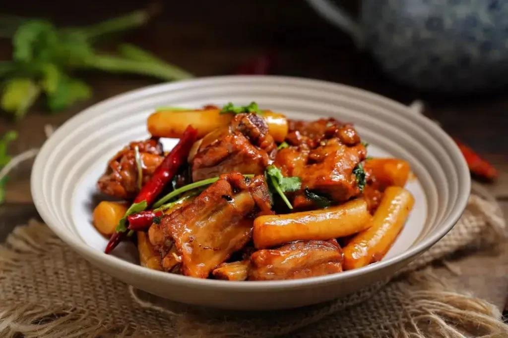 Shanghai Pork Ribs and Rice Cake