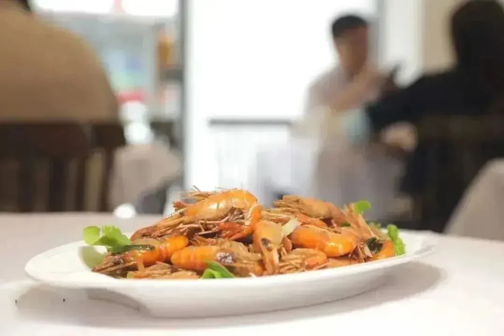 Stir-fried shrimp at Shanghai Spring Restaurant