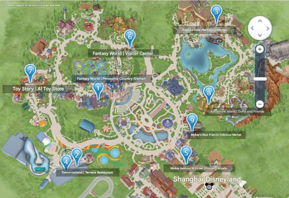 Location map of charging stations