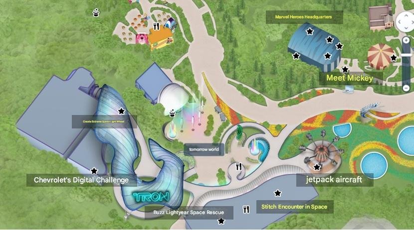 Shanghai Disney Tomorrowland Route Map