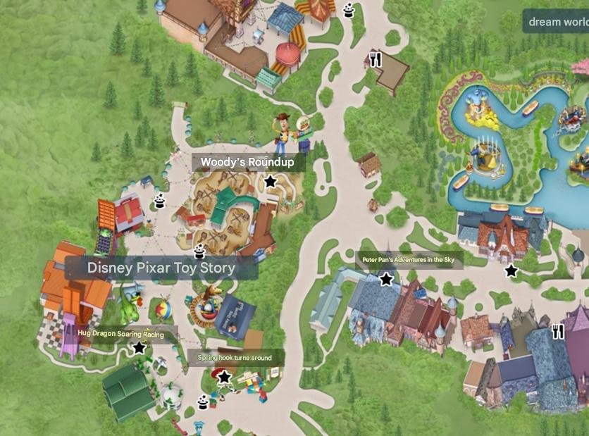 Shanghai Disneyland Toy Story Route Map