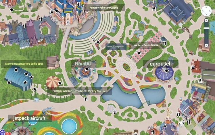 Shanghai Disneyland of Wonderland Route Map