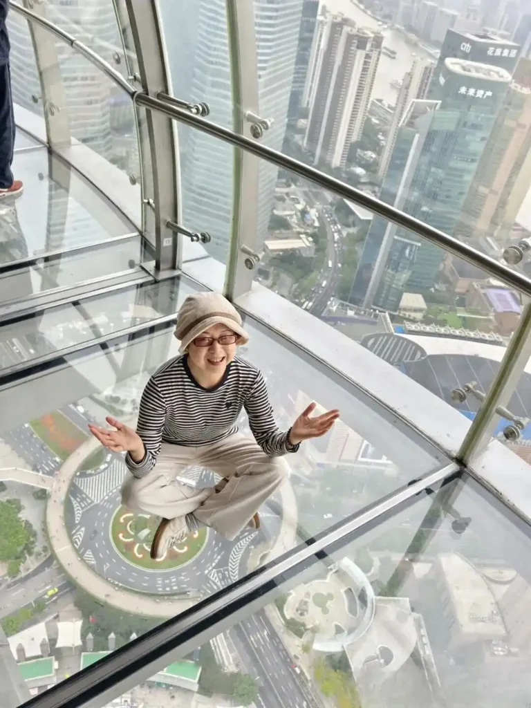 Oriental Pearl Tower glass floor view - shanghai tourist attractions list